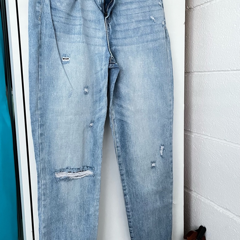 Women's Light Blue Distressed Jeans